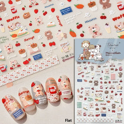 Cookies Chocolate Love Heart Flower Bowknot Rabbit Bunny Lace Bear Star Bouquet Rabbit Adhesive Nail Art Sticker Manicure Decal (ONLINE ORDER ONLY)