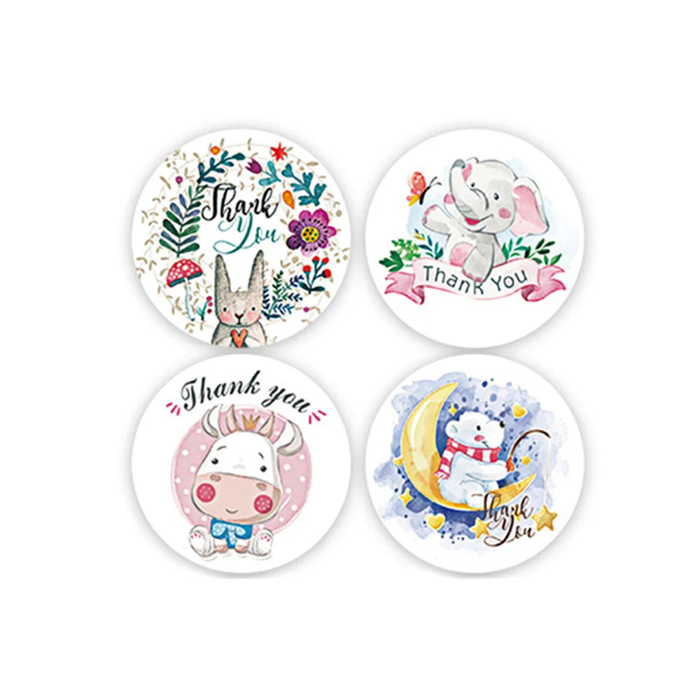 100-500pcs Round Cartoon Animal stickers for kids Teacher Reward Encourage Sticker Office Stationery for children 1inch (ONLINE ORDER ONLY)