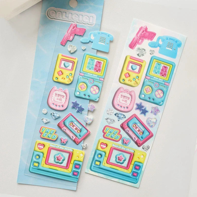 1pcs Ins Cute Love Magic Wand 3D Stickers Planner Journal Scrapbooking Decorative Sticker Aesthetic Kawaii Korean Stationery (Online Order Only)