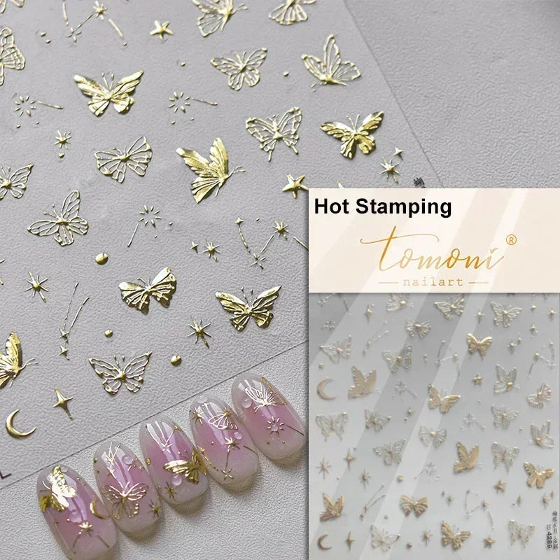 Dreamy Chic Butterfly Flower Bowknot Square Rhinestone Crystal 5D Self Adhesive Nail Art Stickers Fantasy Shiny Manicure Decals (ONLINE ORDER ONLY)