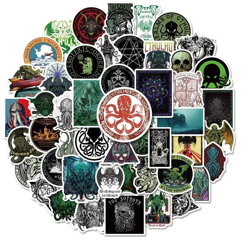 Cthulhu Horror Stickers Vinyl Decals for Guitar Laptop Phone Luggage Water Bottle Car Motorcycle (Online Order Only)