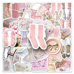 Ballet Pink Stickers Cute Cartoon Decals DIY Scrapbook Phone Car Fridge 10/30/50pcs (Online Order Only)