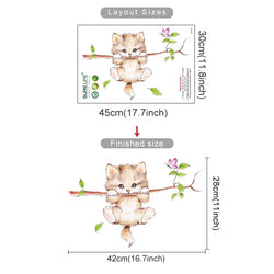Watercolor Cat Wall Stickers Butterfly Decals Home Decor (ONLINE ORDER ONLY)