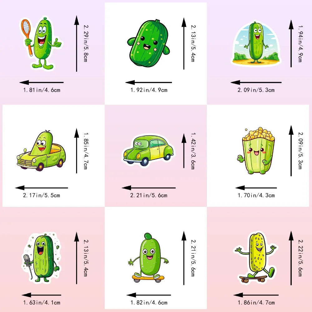10/50PCS Funny Cartoon Pickle Cucumbers Graffiti Stickers Decals Kids Toy Laptop Scrapbook Phone Suitcase Decoration Sticker (ONLINE ORDER ONLY)
