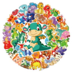 10/30/60PCS Cartoon Dinosaur Sticker Aesthetic PVC Children's Korean Stationery School Supplies Decoration Scrapbooking for Kids (ONLINE ORDER ONLY)