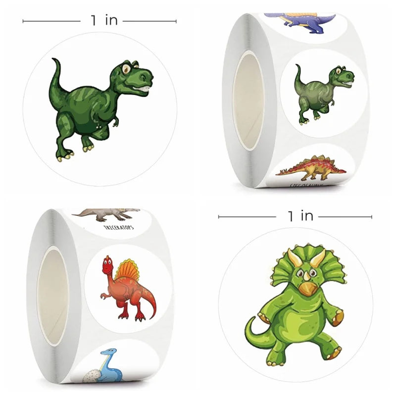 500PCS Children's Cartoon Stickers Little Dinosaur Pattern Kids Stationery Supplies School Teacher Supplies Reward Stickers (Online Order Only)