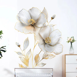 Beautiful Flower Wall Sticker For Living Room Background Decor Decals Bedroom Beautify Home Decoration Self-adhesive Wallpaper (Online Order Only)