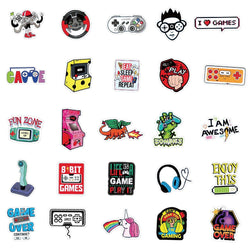 10/30/50PCS Game Machine Gamepad Stickers Cartoon Graffiti Decals Toy Phone Scrapbook Laptop Bike Fridge Waterproof Kids Sticker (ONLINE ORDER ONLY)