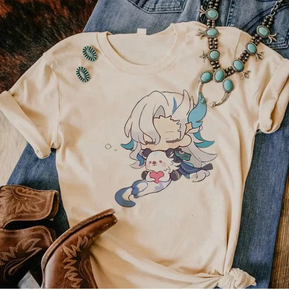 Genshin Impact Furina T-Shirt Comic Y2k Anime Tee (ONLINE ORDER ONLY)