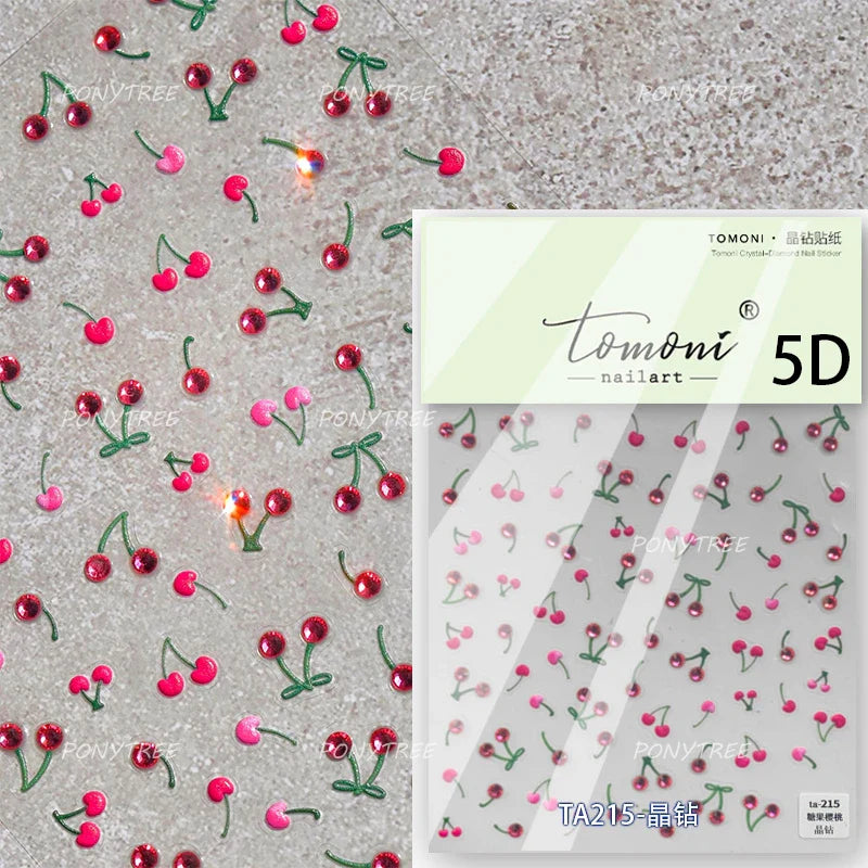 Fruit Paradise Guava Strawberry Pear Peach Orange Watermelon Pitaya Cherry Kiwifruit Pineapple Nail Art Stickers Manicure Decals (ONLINE ORDER ONLY)