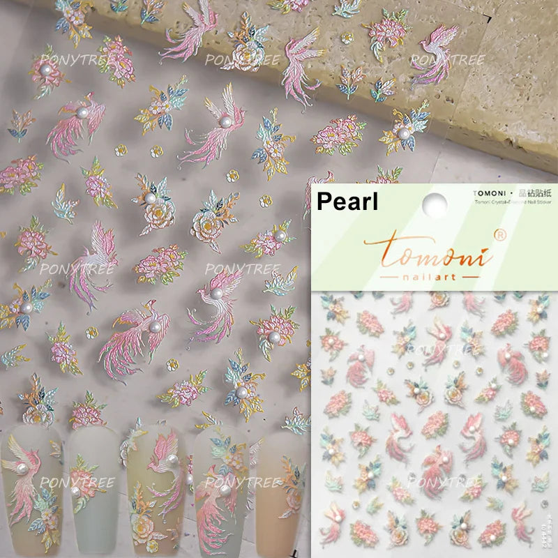 Transparent Purple Pink Gradient Wing Pinion Feather Housefly Wings Shiny Adhesive Nail Art Decoration Stickers Manicure Decals (ONLINE ORDER ONLY)