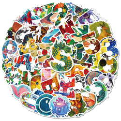 10/30/50PCS Illustration Art Aesthetic Graffiti Stickers Cute Letter Number Decals Decoration Wall Phone Notebook Kids DIY Toys (ONLINE ORDER ONLY)