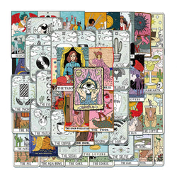 72PCS Retro Cat Tarot Stickers for Laptop, Phone, Skateboard, DIY Toys (Online Order Only)
