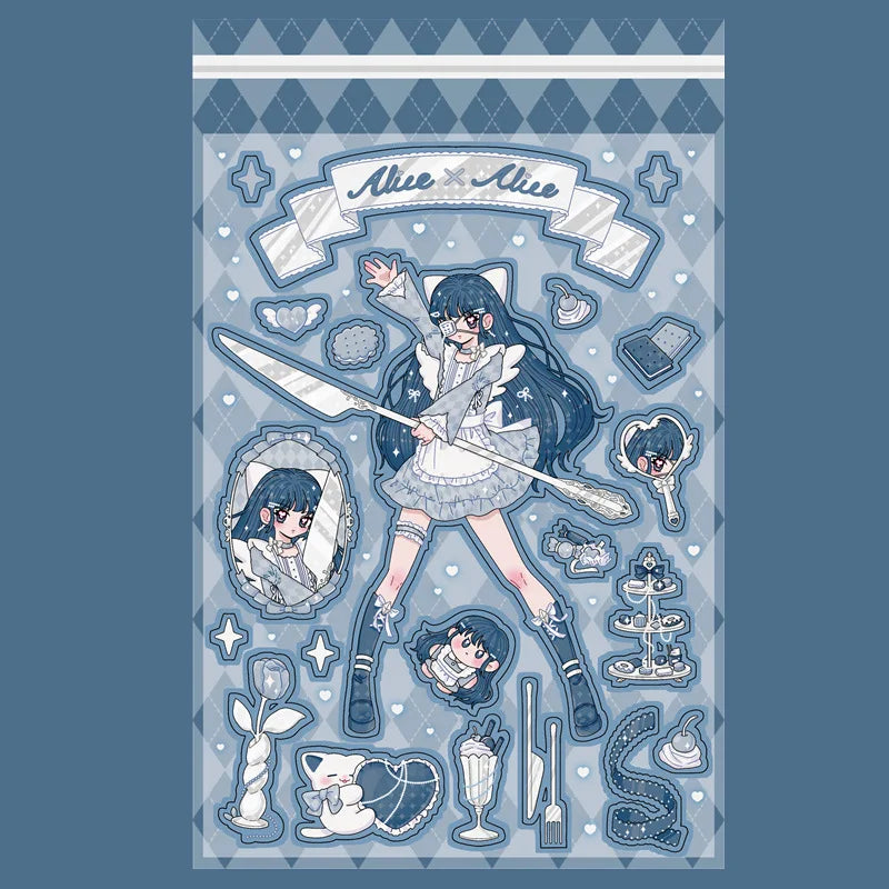 Ins Sweet Cool Sisters Girl Stickers Diary Scrapbooking DIY Album Decoration Sticker Aesthetic Personalized Kawaii Stationery (Online Order Only)