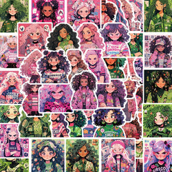 Dopamine Dressing Girl Stickers Aesthetic Decals for Laptop, Phone, Suitcase - 10/30/50pcs (Online Order Only)