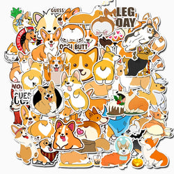 50 pcs/pack Kawaii Corgi Waterproof PVC Journal Decorative Stationery Craft Stickers Scrapbooking DIY Diary Album Stick Label (ONLINE ORDER ONLY)
