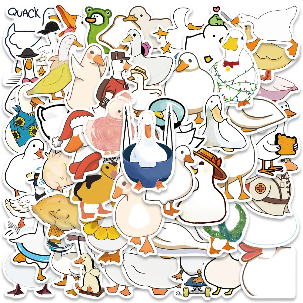 50PCS Cute Duck Stickers for Laptop, Scrapbooking, Bicycle, Luggage, Kid Toy Decals (ONLINE ORDER ONLY)