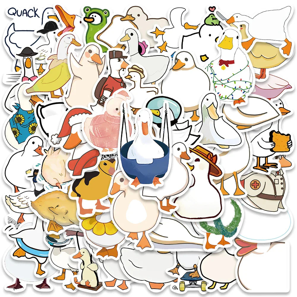 50PCS Cute Duck Stickers for Laptop, Scrapbooking, Bicycle, Luggage, Kid Toy Decals (ONLINE ORDER ONLY)