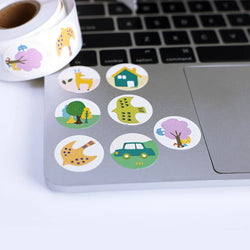 100-500pcs Children Reward Sticker 1inch Round Animal Lables for School Teacher Classroom Encourage Student Stationery Sticker (Online Order Only)