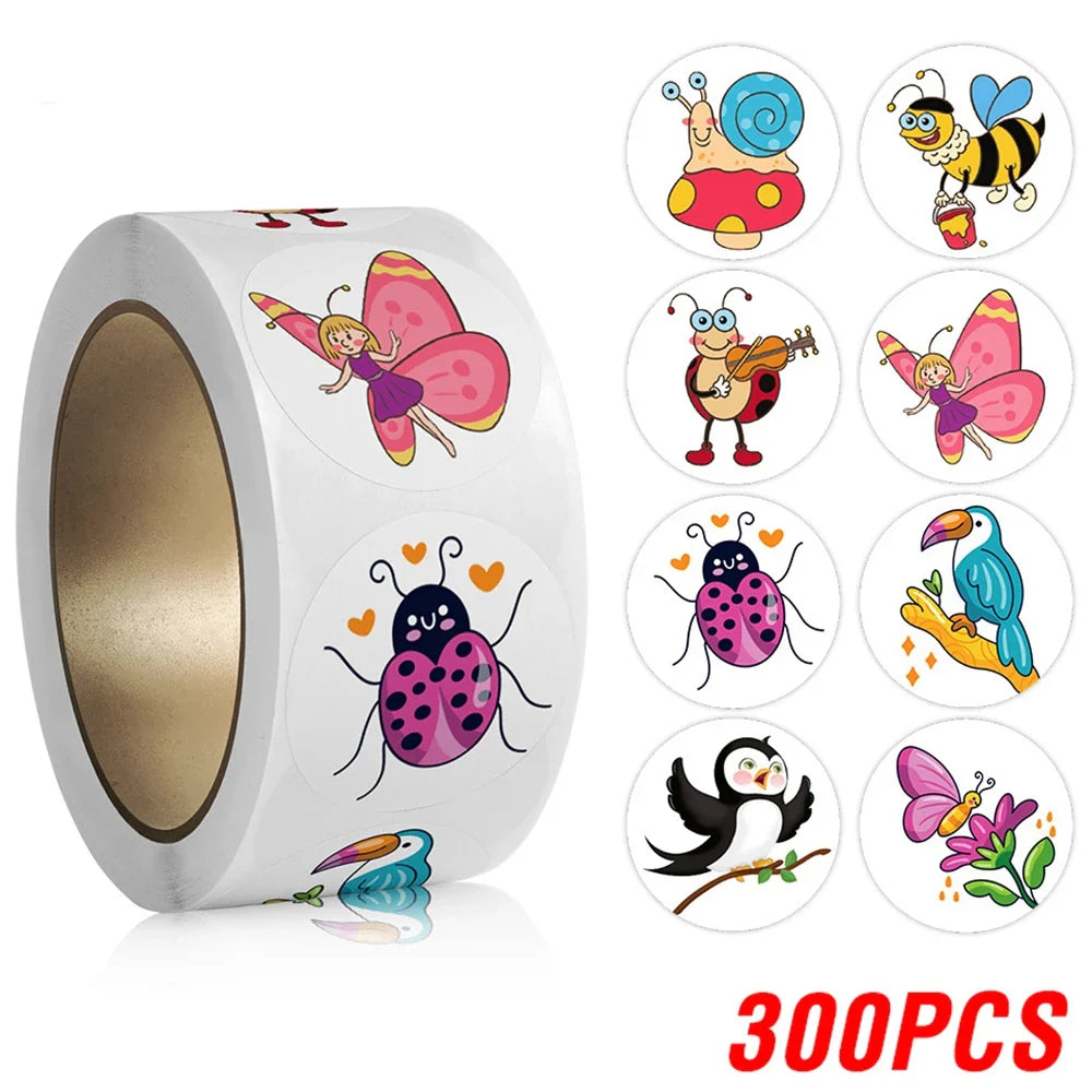100-500pcs Cartoon Cute Sticker Children Reward Encouragement Sticker Birthday/holiday Party Gift Packaging Sealing Decor Lables (Online Order Only)