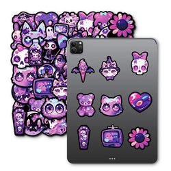 10/30/50PCS Kawaii Purple Animal Sticky PVC Sticker Aesthetic Stationery DIY Decoration Scrapbooking School Supplies for Kids (ONLINE ORDER ONLY)