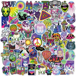 120 PCS Cartoon Psychedelic Stickers for Laptop Skateboard Motorcycles Bike Cars Fridge Waterproof Trippy Stickers for Kid (ONLINE ORDER ONLY)