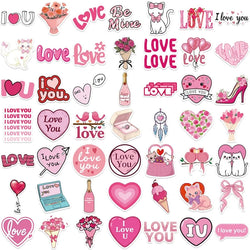 10/30/50PCS Cartoon I Love You Sticky PVC Sticker Aesthetic DIY Decoration Scrapbooking Hand Accounting Supplies for Kids (ONLINE ORDER ONLY)