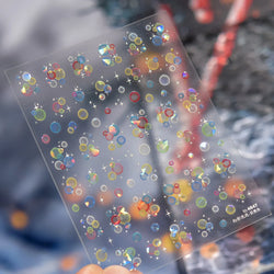 Colorful Bubbles Star Shiny Dreamy Glass Shards Flat 5D Soft Embossed Relief Self Adhesive Nail Art Sticker Chic Manicure Decal (ONLINE ORDER ONLY)