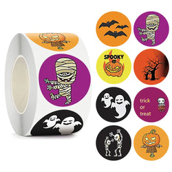 500pcs/roll Halloween Sticker Ghost Labels Gift Candy Bags Seal Stickers Halloween DIY Package Paper Sticker Party Decoration (Online Order Only)