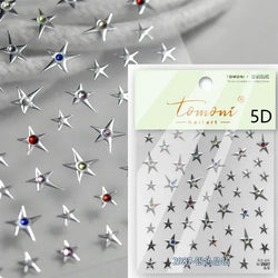 Colorful Rhinestone Laser Star Bronzing Gold Silver Pearl 5D Relief Self Adhesive Nail Art Decoration Sticker 3D Manicure Decals (ONLINE ORDER ONLY)