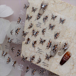 Dreamy Chic Butterfly Flower Bowknot Square Rhinestone Crystal 5D Self Adhesive Nail Art Stickers Fantasy Shiny Manicure Decals (ONLINE ORDER ONLY)