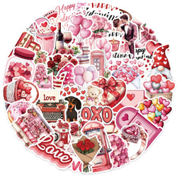 Valentine's Day Pink Graffiti Stickers Decal Pack for Laptop, Motorcycle, Luggage, Snowboard, Fridge, Car (ONLINE ORDER ONLY)