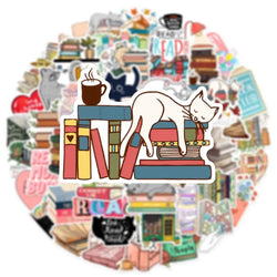 10/30/50PCS Cartoon Animal Reading Children's PVC Sticker Aesthetic Decoration Scrapbooking Stationery School Supplies for Kids (ONLINE ORDER ONLY)