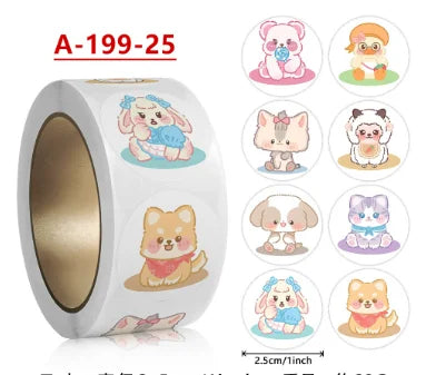 500pcs /rolls  Kids lnspirational Stickers Cute Animal Stickers Reward Stickers Kids Stickers Wholesale self-adhesive Labels (Online Order Only)