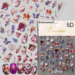 Gothic Dark Spider Butterfly Cross Flame Wings Halloween Horror Rose Flower Rabbit Pumpkin Bear Nail Art Stickers Manicure Decal (ONLINE ORDER ONLY)