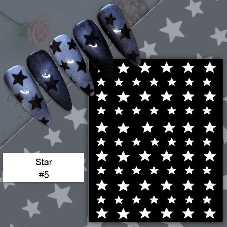 1PC Hollow Airbrush Design Nail Art Hollow Stencils Sticker Love Star Snowflake Butterfly Butterfly French Decal Slider Decors * (Online Order Only)
