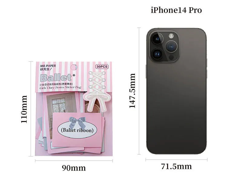 30Pcs Korean Ins Cute Girl Heart Scrapbooking Stickers Hand Account Idol Card Album DIY Phone Deco Material Stationery Sticker (ONLINE ORDER ONLY)