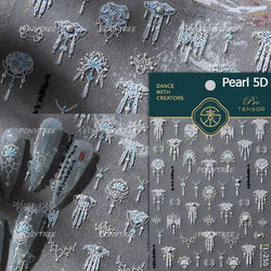 Yunjin Brocade Shawl Tassel Pendant Traditional Chinese Costumes and Ornaments Self Adhesive Nail Art Stickers Manicure Decals (ONLINE ORDER ONLY)