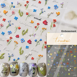 Rose Flower Bouquet Leaves Lace Bowknot Pearl Photo Frame Gird Embossed Reliefs Self Adhesive Nail Art Stickers Manicure Decals (ONLINE ORDER ONLY)