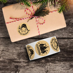 100-500pcs Brown Christmas Labels Sealing Sticker Aesthetic Kraft Paper Thank You Stationery Supply Decorative Scrapbook (ONLINE ORDER ONLY)