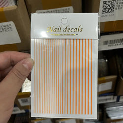 1Pc Laser Silver Gold Lines Stripe Nail Sticker Metal Strip Luxury Nails Slider Self Adhesive Slider Papers Transfer Stickers *& (Online Order Only)