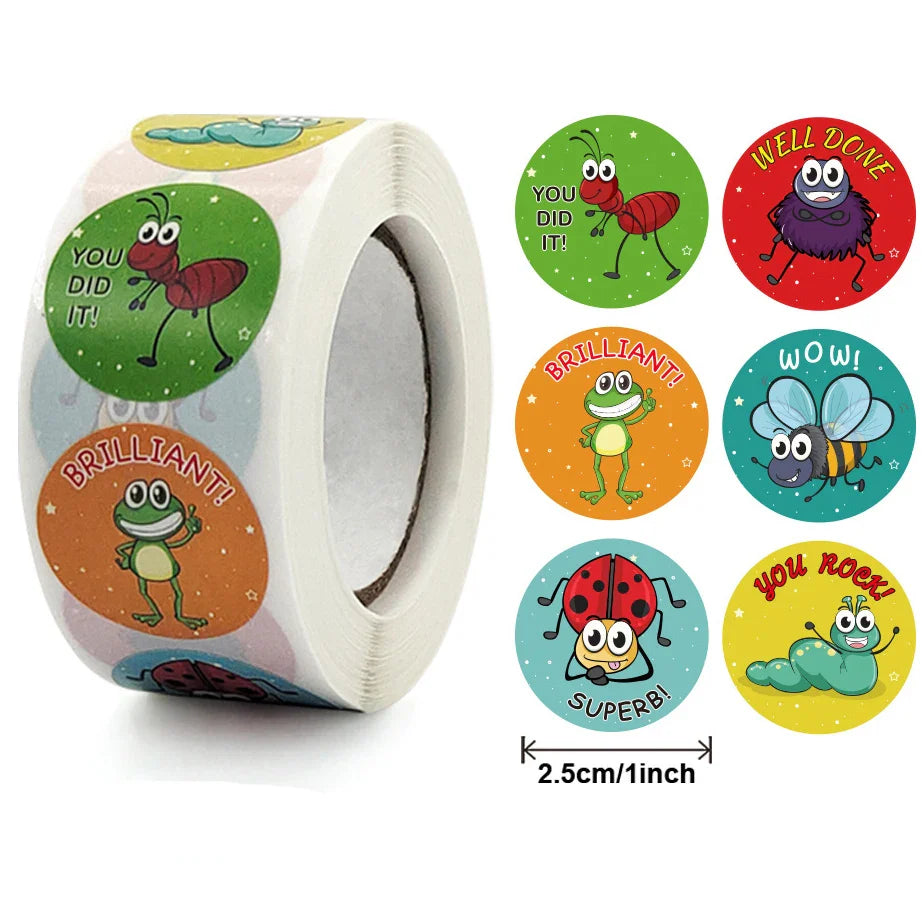100-500pcs 1 inch Cat Sticker kids Reward Sticker Gift Decoration Label Teacher Encouragement Student Stationery Stickers (ONLINE ORDER ONLY)