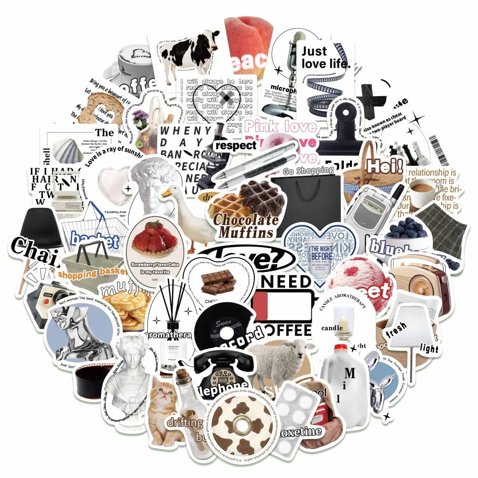 10/25/55pcs Cartoon Ins Style Cute Graffiti Anime Stickers Luggage Diy Skateboard Laptop Helmet Guitar Sticker Decals Toys (ONLINE ORDER ONLY)