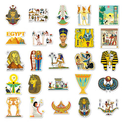10/30/50PCS Cool Art Ancient Egypt Pharaoh Pyramid Cartoon Stickers Skateboard Laptop Phone Bike Car Waterproof Sticker Kid Toy (ONLINE ORDER ONLY)