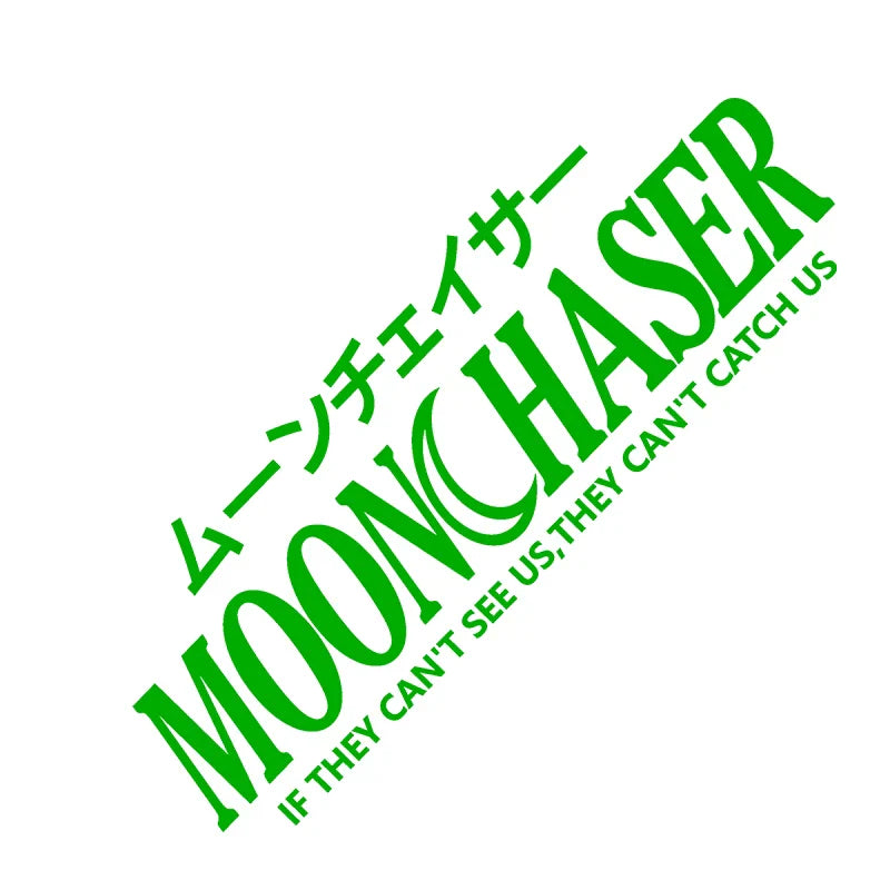 JDM MoonChaser Car Sticker Windshield Banner Night Run Sport Competition Style Waterproof Sunscreen Decorative Vinyl Decals (ONLINE ORDER ONLY)