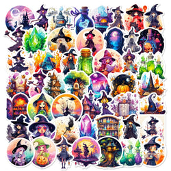 10/50PCS Cute Gothic Magic Witch Girl Pharmacist Stickers DIY Scrapbook Laptop Fridge Luggage Phone Graffiti Decoration Sticker (Online Order Only)