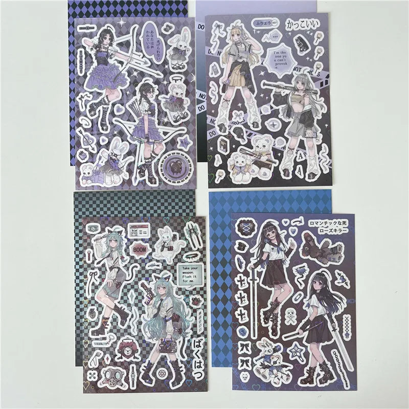 Sweet Cool Campus Girl Series Sticker Scrapbooking DIY Album Decoration Sticker Aesthetic Personalized Kawaii Stationery (ONLINE ORDER ONLY)