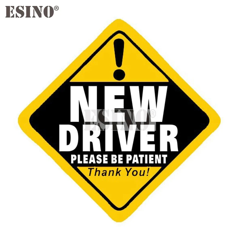 Car Styling Warning Please Be Patient New Driver Decorative Adhesive PVC Waterproof Sticker Whole Body Glass Vinyl Decal (Online Order Only)