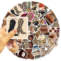 10/30/50PCS Kawaii Leopard Print Sticky PVC Sticker Aesthetic Children's Stationery DIY Decoration Scrapbooking School Supplies (ONLINE ORDER ONLY)