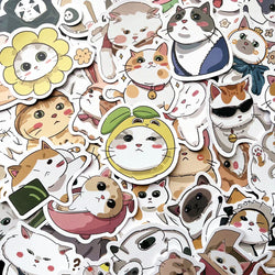 10/50Pcs Chubby Cat Stickers for Bike, Skateboard, Car, Helmet, Notebook, Laptop, Kids Toys (Online Order Only)